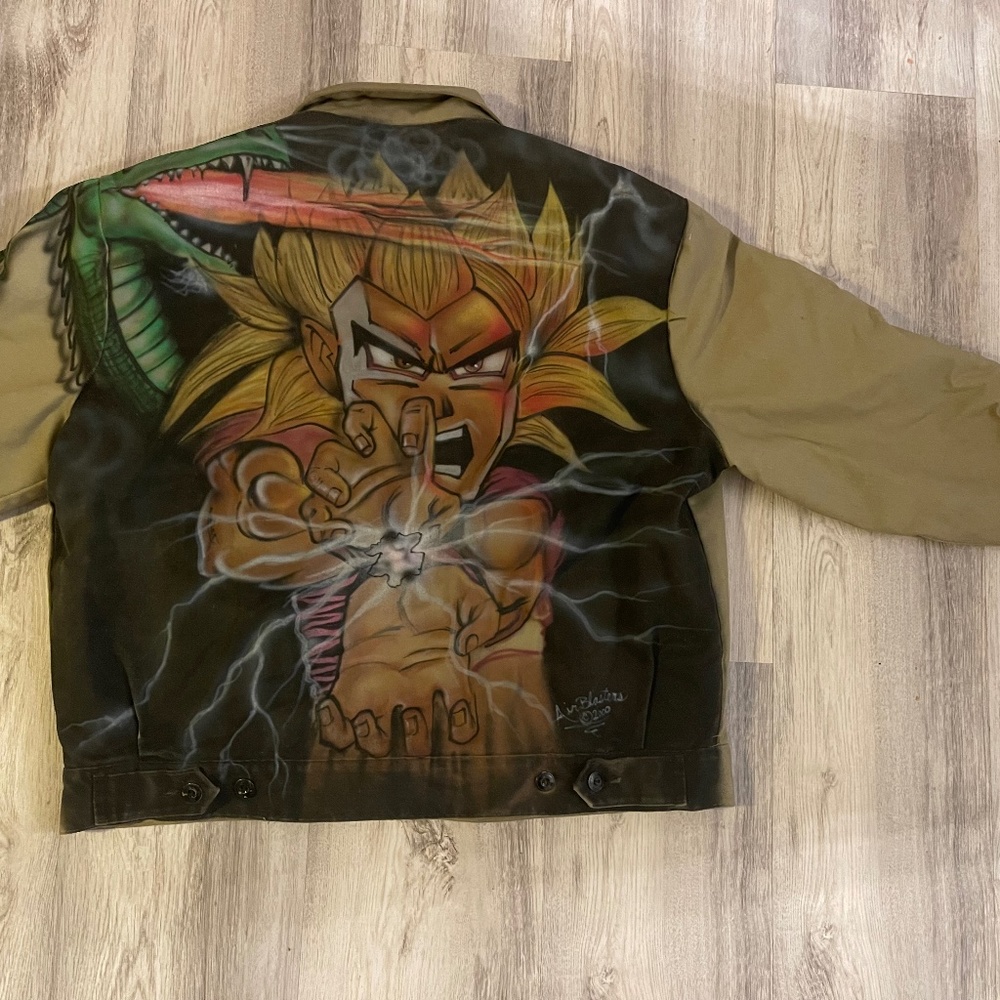 Custom Air Brushed  Super Vegtio Dragon Ball Z  Dickie Jacket. One Of A Kind !!!